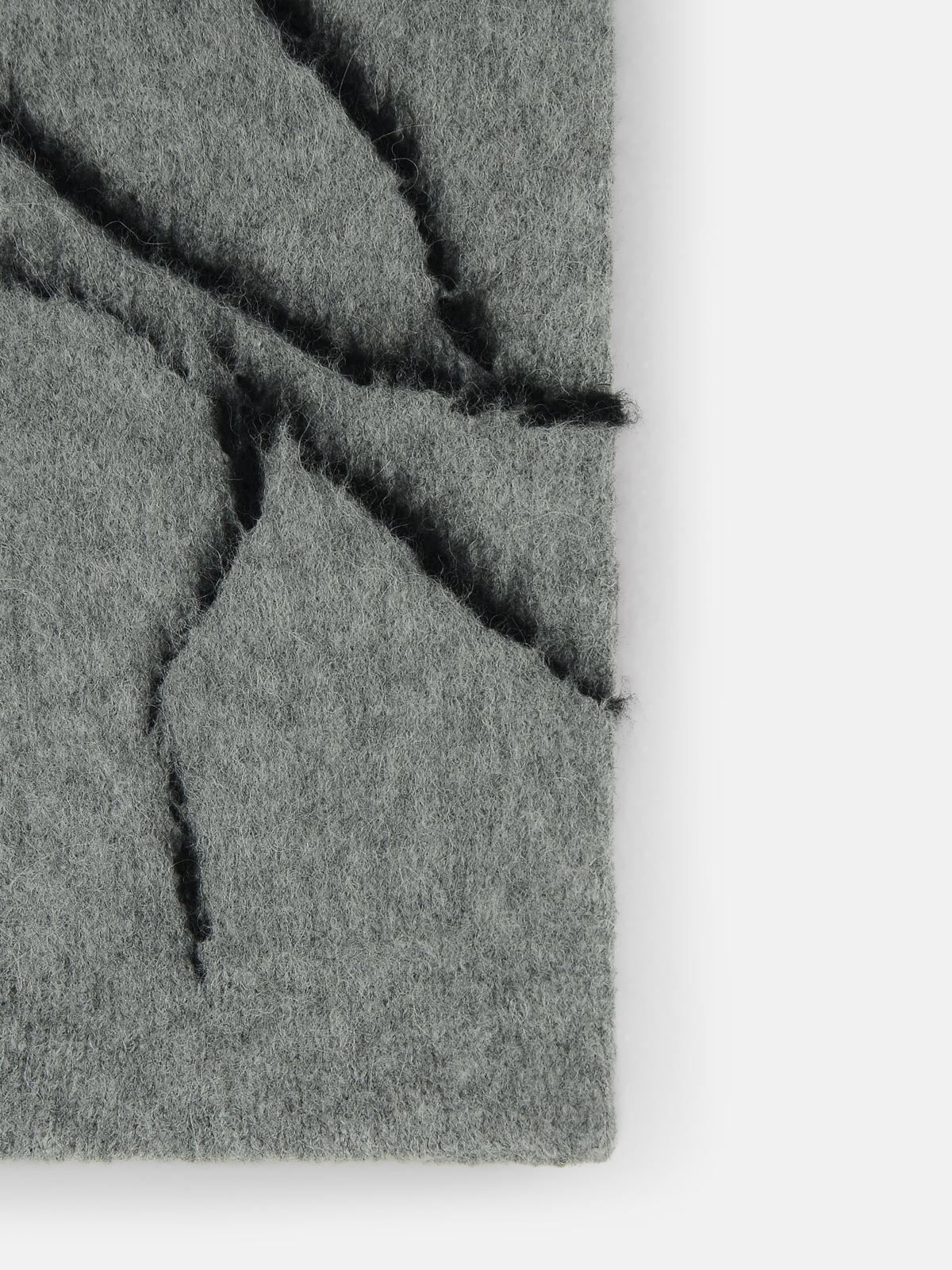 'MOUTON' GREY ALPACA BLEND SCARF - 3