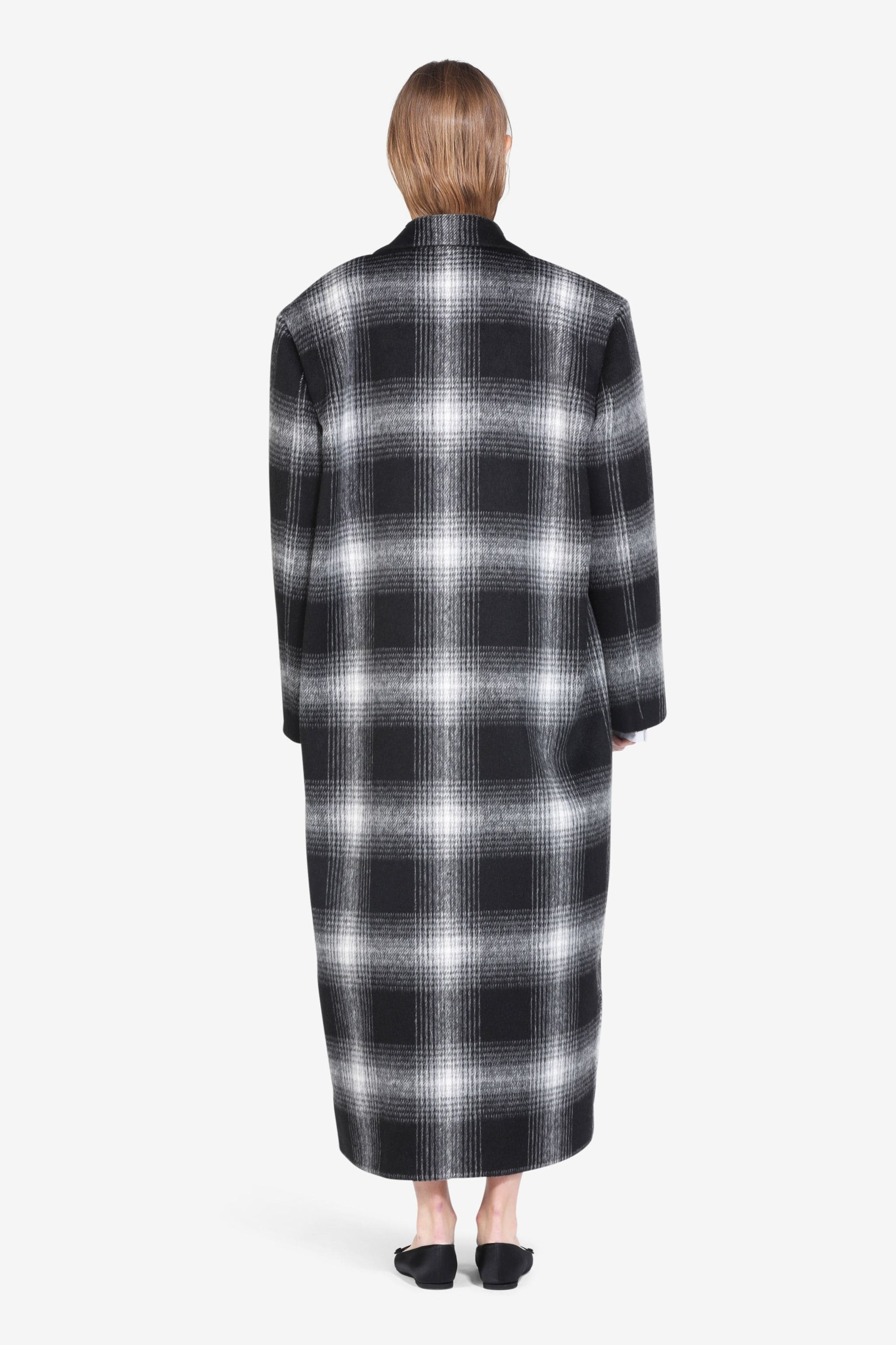 コート N 21 Woman Coat Grey N0214602 8924 N°21 OVERSIZED CHECKED COAT | REVERSIBLE