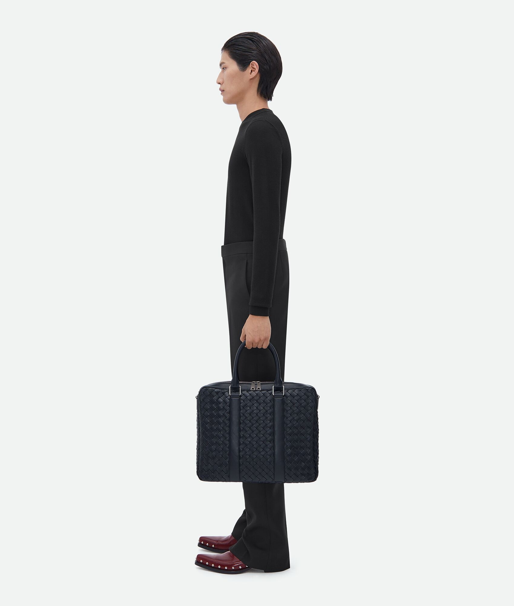 large classic intrecciato briefcase - 4
