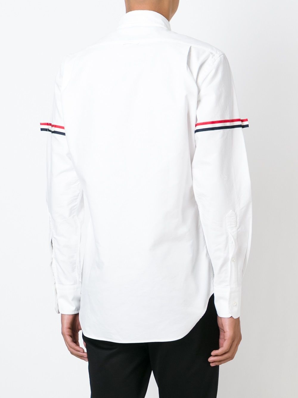 grosgrain-armband cotton shirt - 4