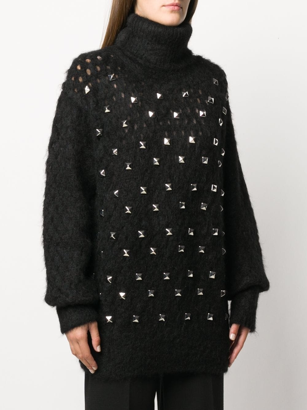 open knit jumper with rockstud detailing - 3