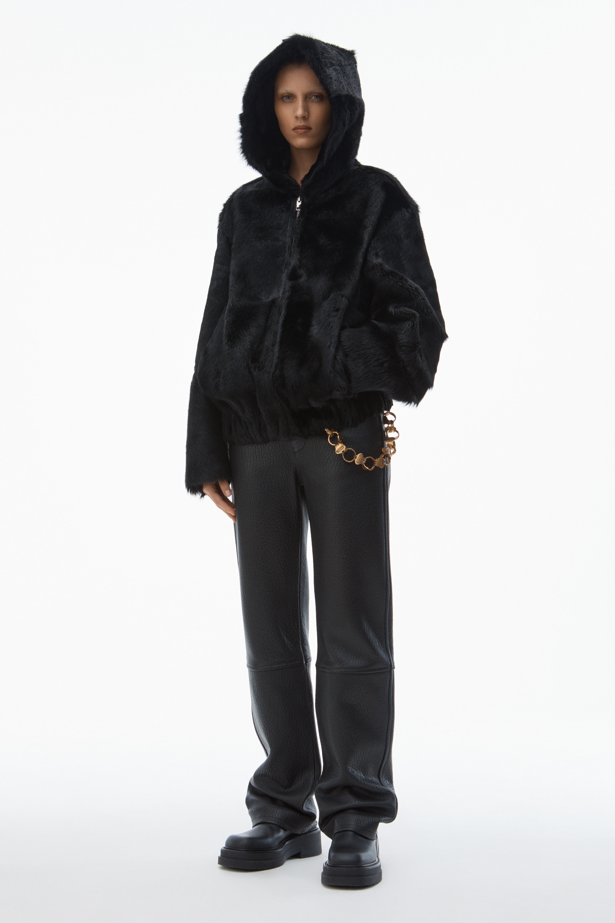 Zip-Up Hoodie in Calf Hair - 2
