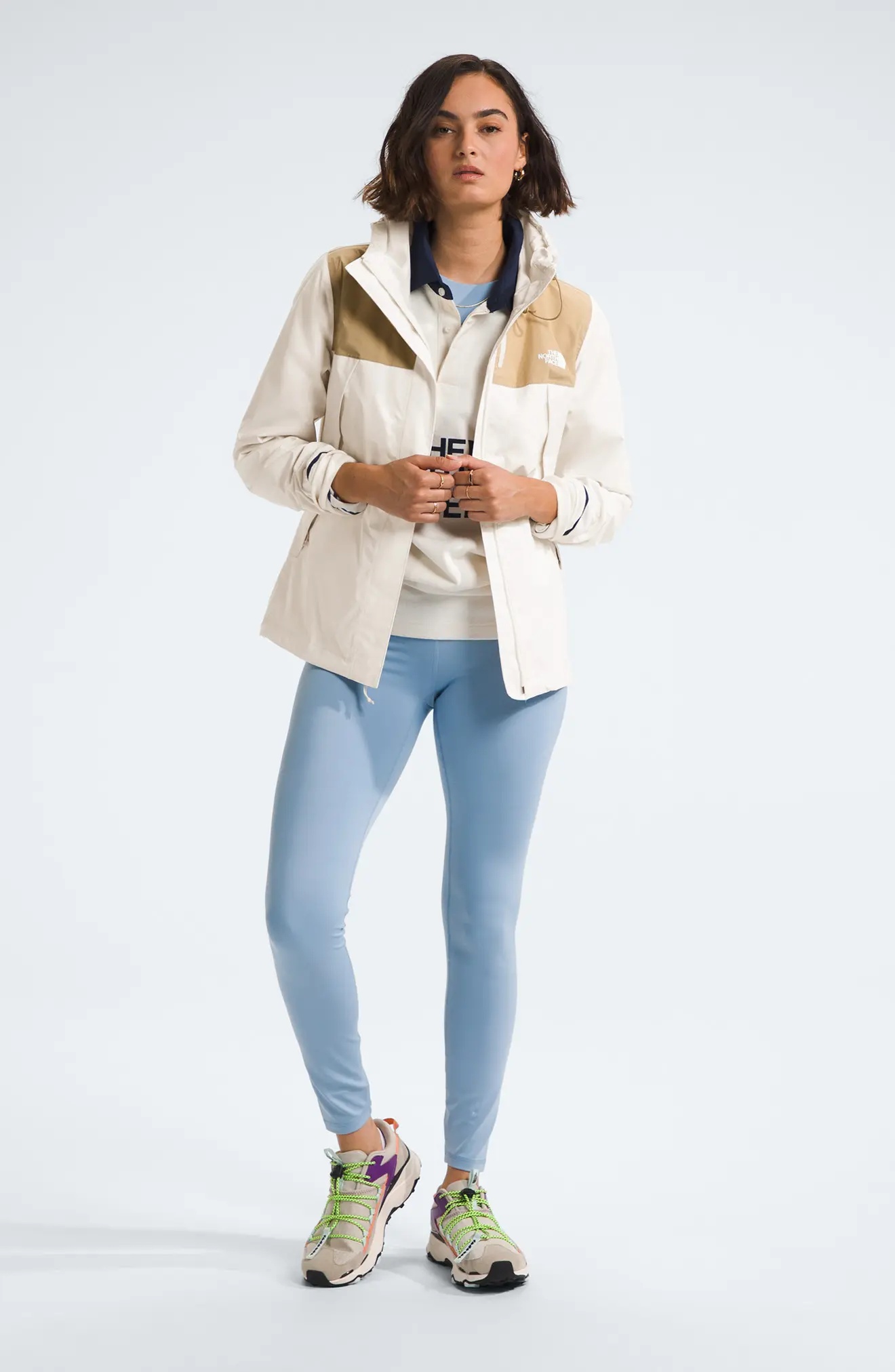 Antora Jacket in White Dune/Khaki Stone - 6