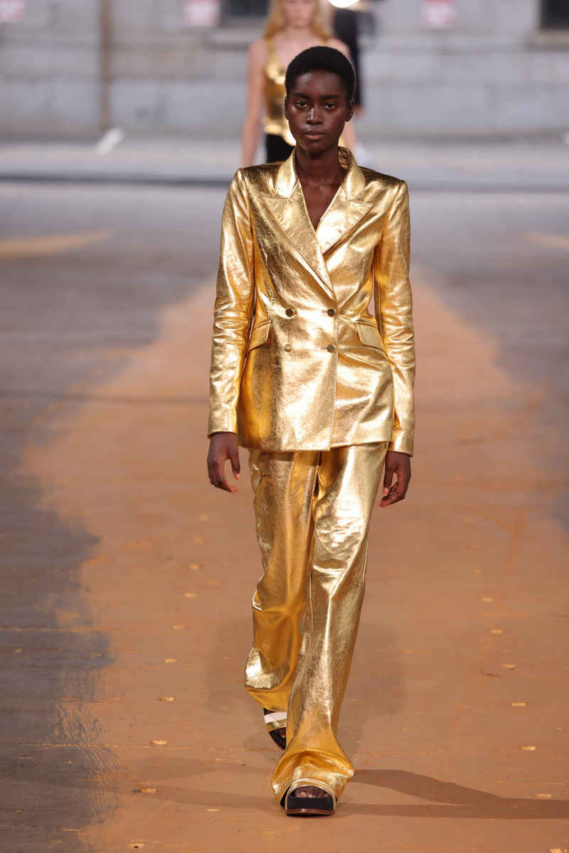 GABRIELA HEARST Vesta Pant in Gold Leather outlook