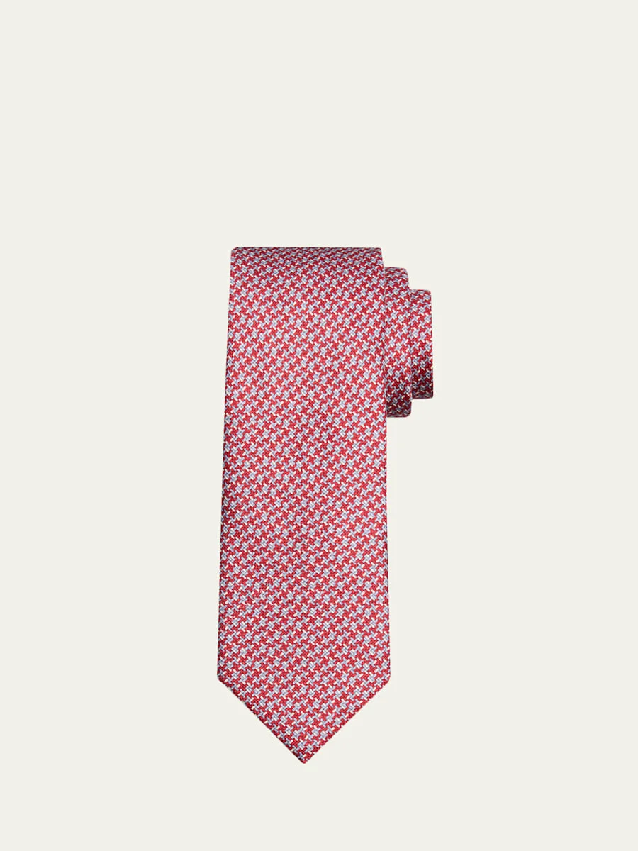 Men's Micro Print Silk Tie - 1
