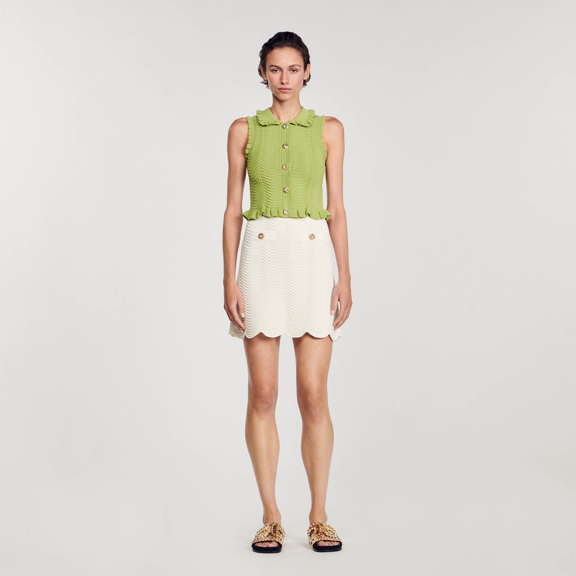 SLEEVELESS KNIT TOP - 3