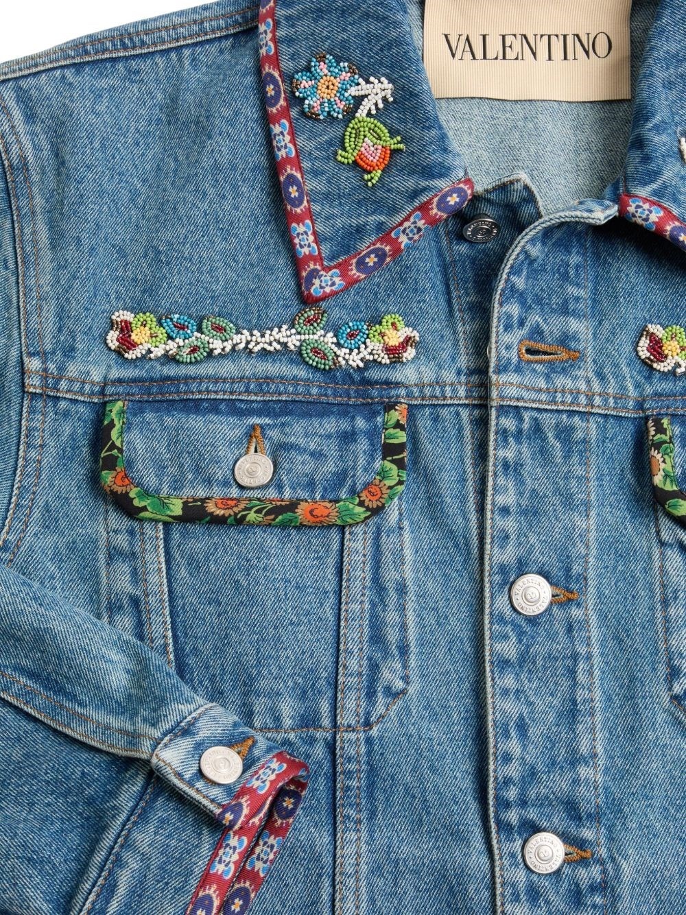 Embroidered denim jacket - 3