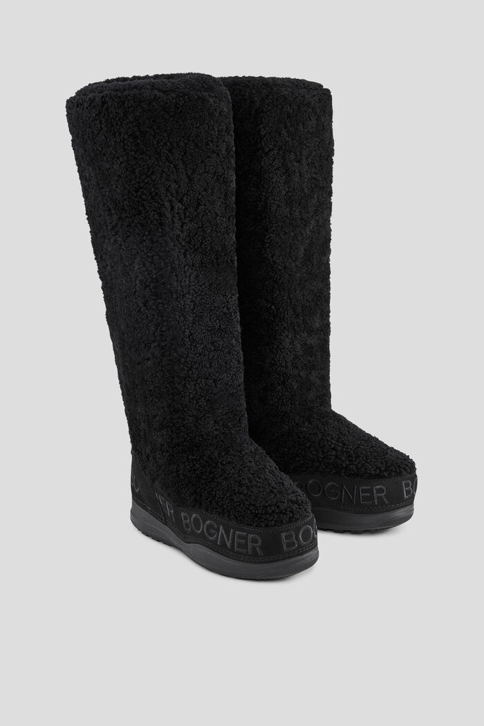 Lake Louise Teddy fur boots in Black - 3