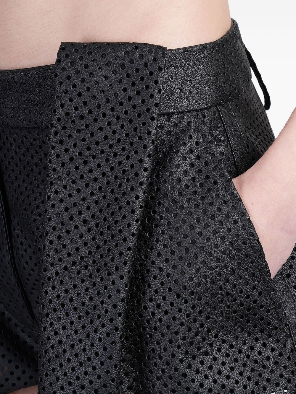 perforated mini shorts - 5