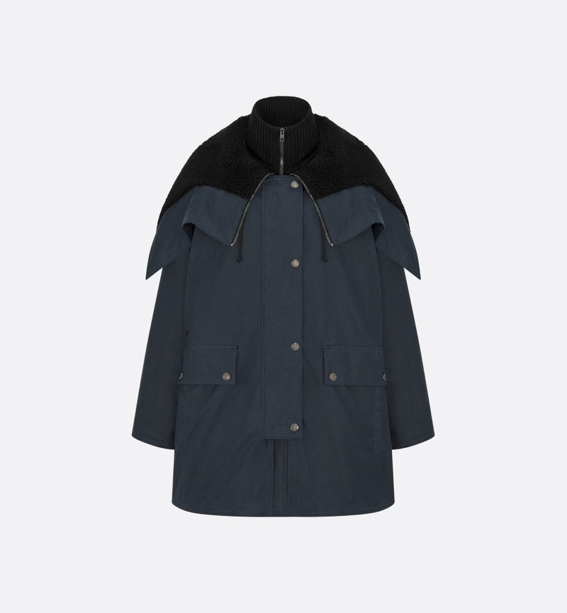 Jacket with Zipped Hood and Removable Collar 1