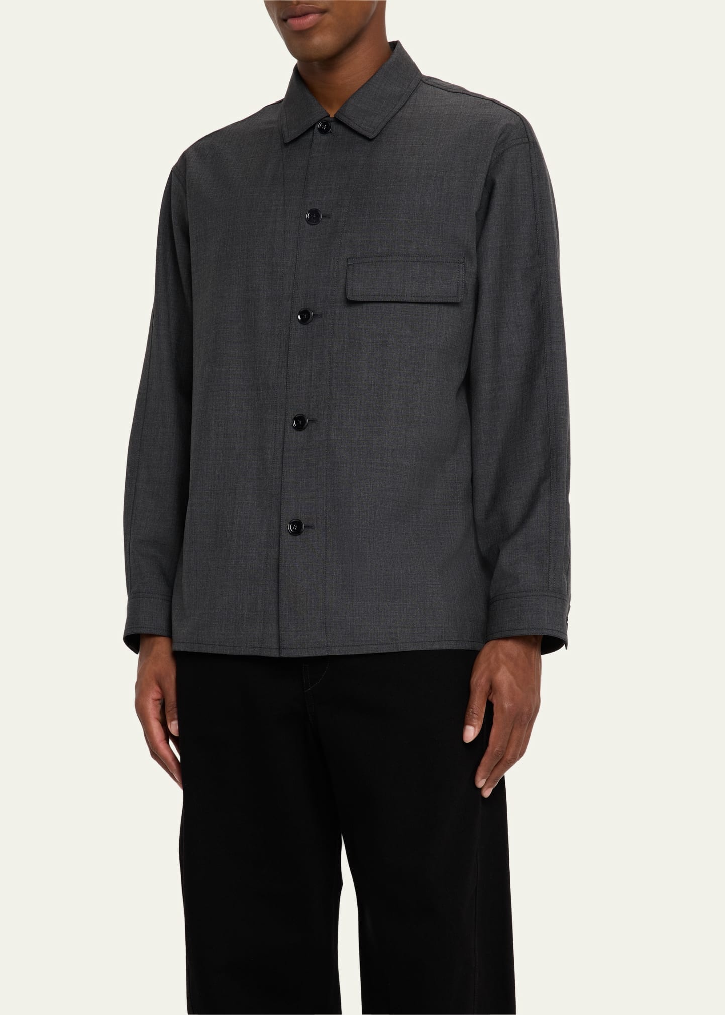 Men's Melange Tailored Overshirt - 4