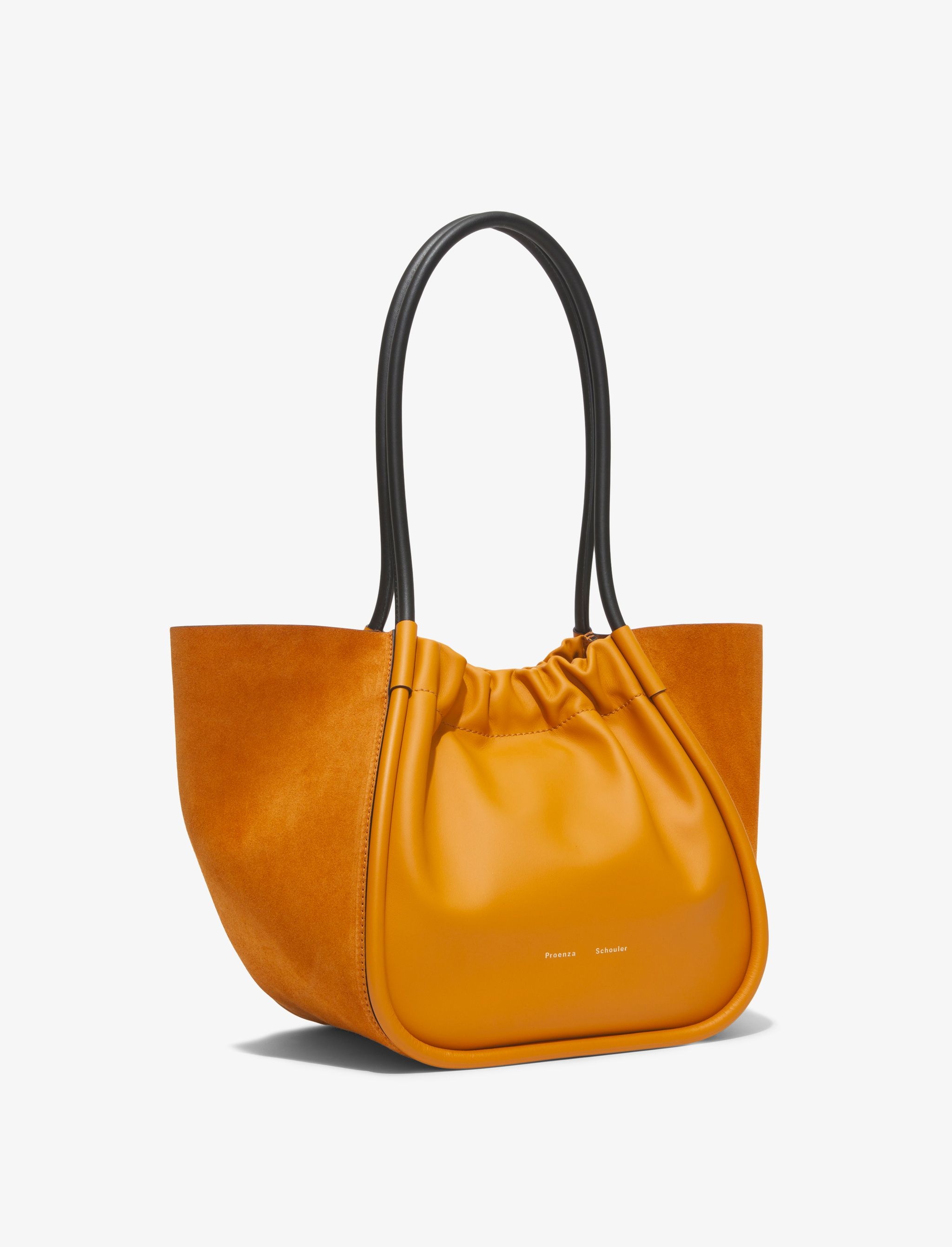 Large Suede Ruched Tote - 2