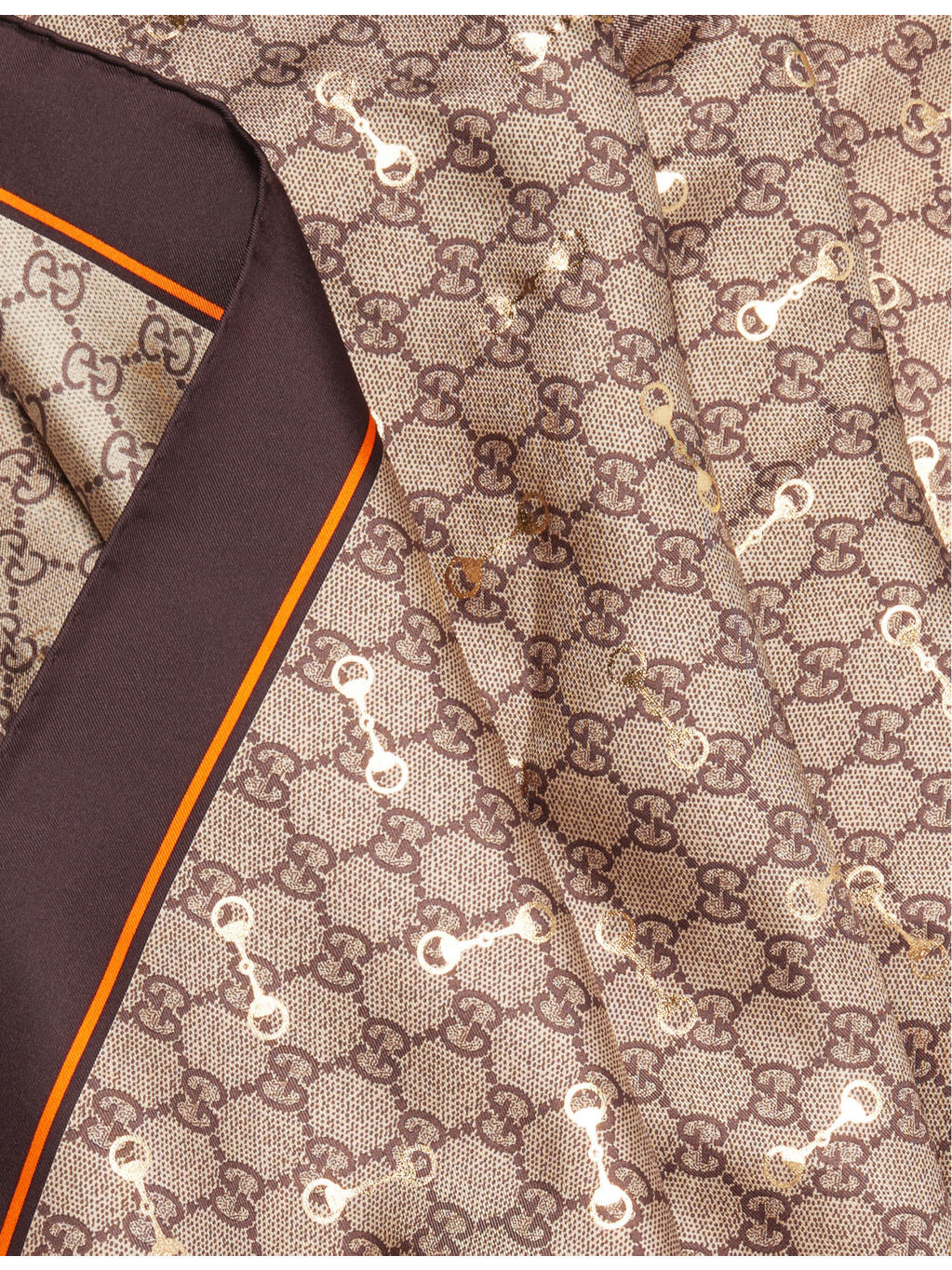 GG Monogram-Print Horsebit Silk Scarf - 3