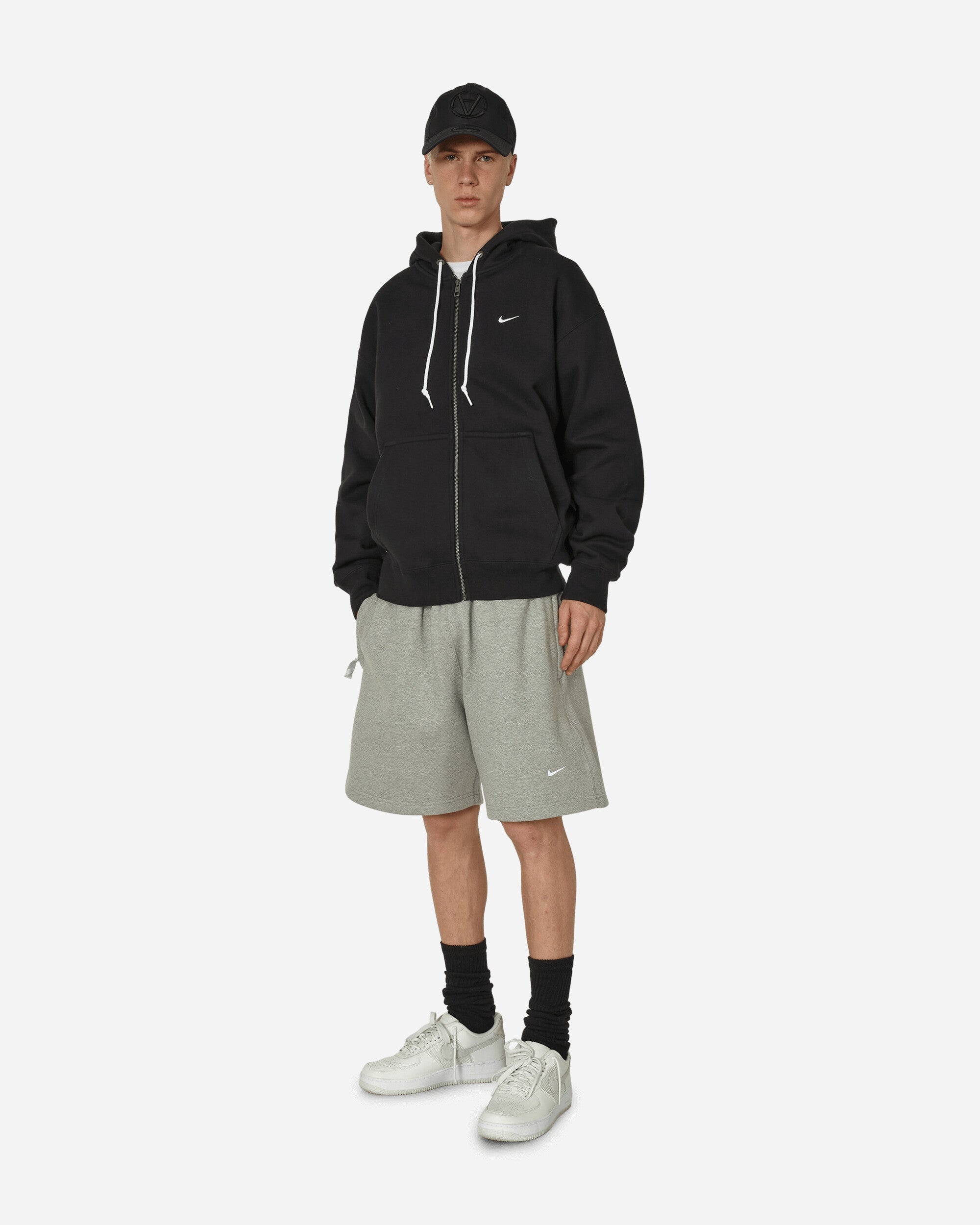 Nike Solo Swoosh Fleece Shorts Grey Heather