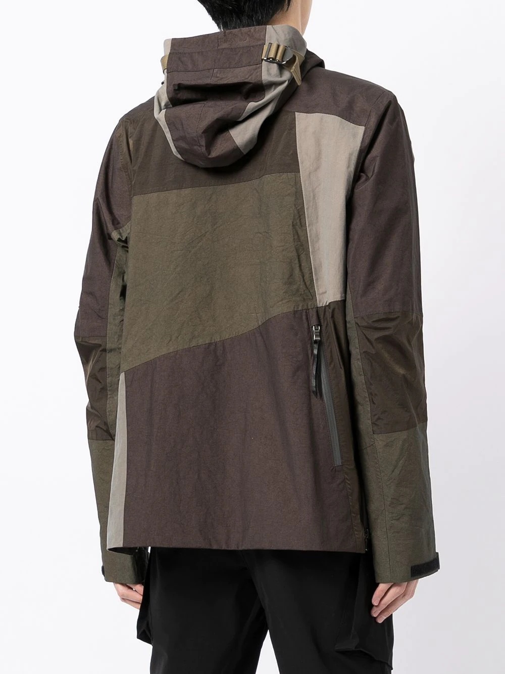 contrast-panel hooded jacket - 4