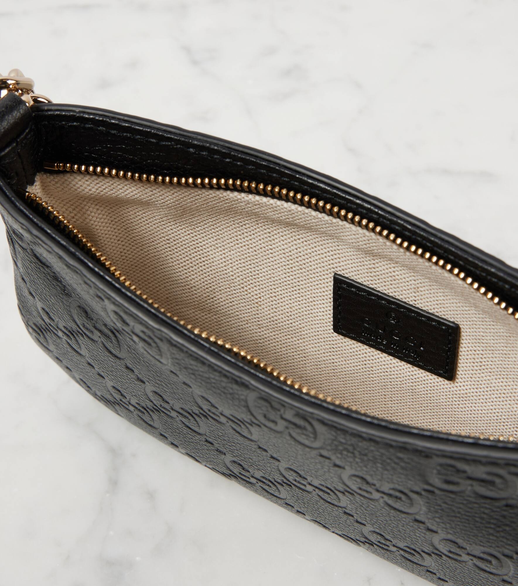 GG Super Mini debossed leather shoulder bag - 3
