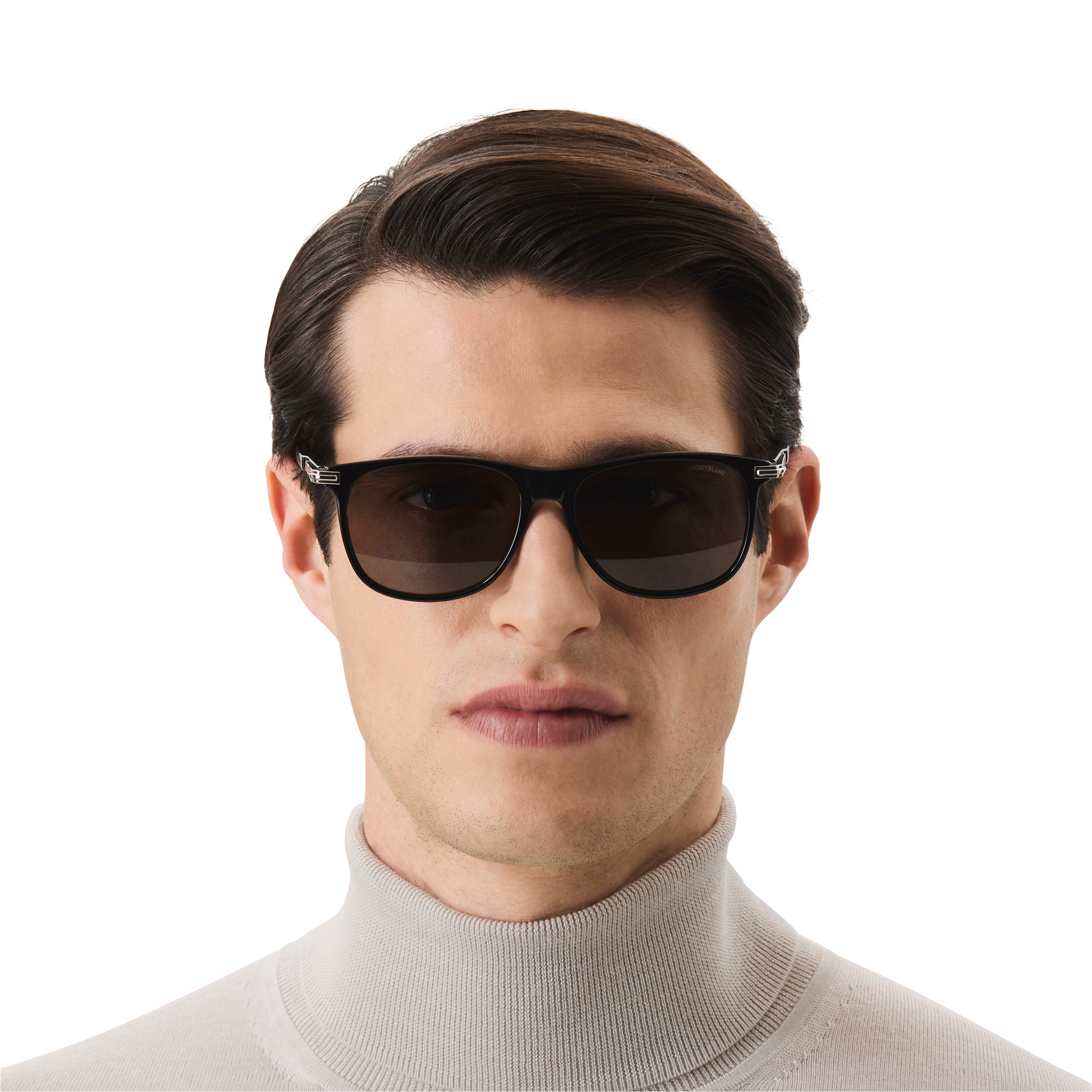 Rectangular Sunglasses with Black-Colored Acetate Frame - 4