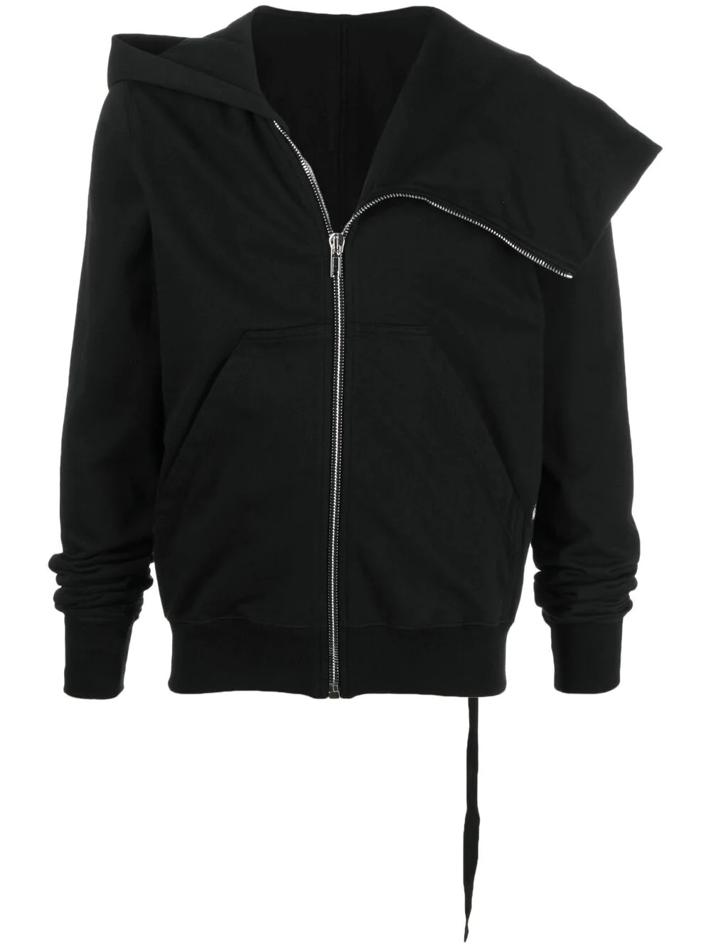 asymmetric draped-collar hoodie - 1