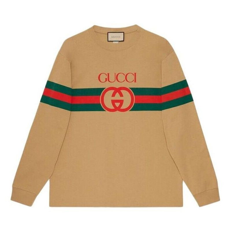 Gucci Long Sleeve New Logo T-Shirt 'Camel' 581903-XJET2-2094 - 1