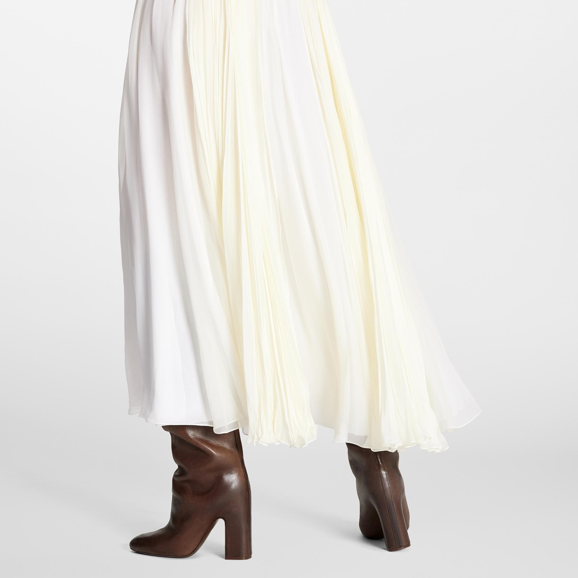 Fluid Silk Chiffon Midi Skirt - 4
