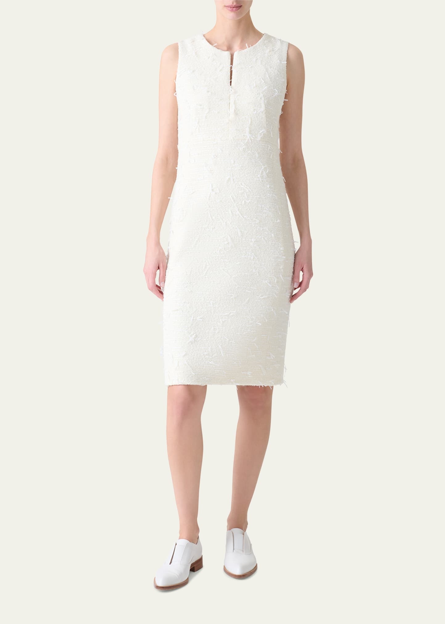 Tweed Zip Front Wool Dress - 2