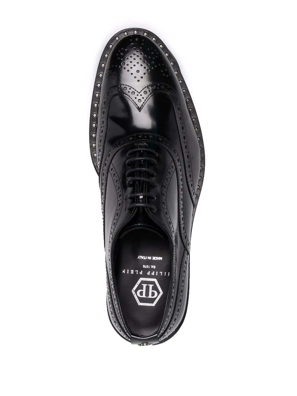 leather studded-edge brogues - 4