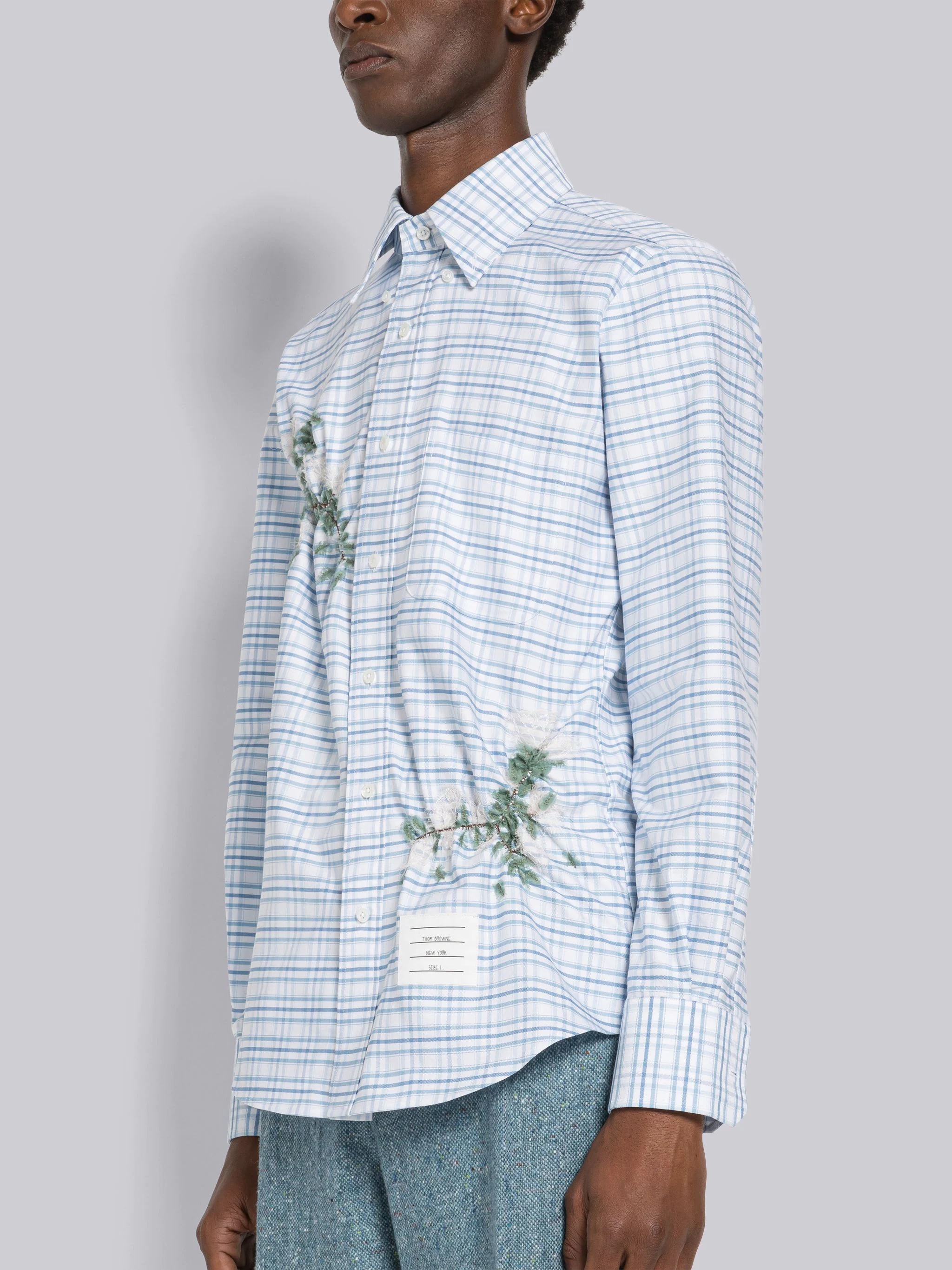 Gathered Blanket Stitch Applique Shirt - 2