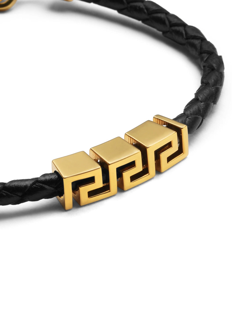 VERSACE Versace Greca Leather Bracelet outlook