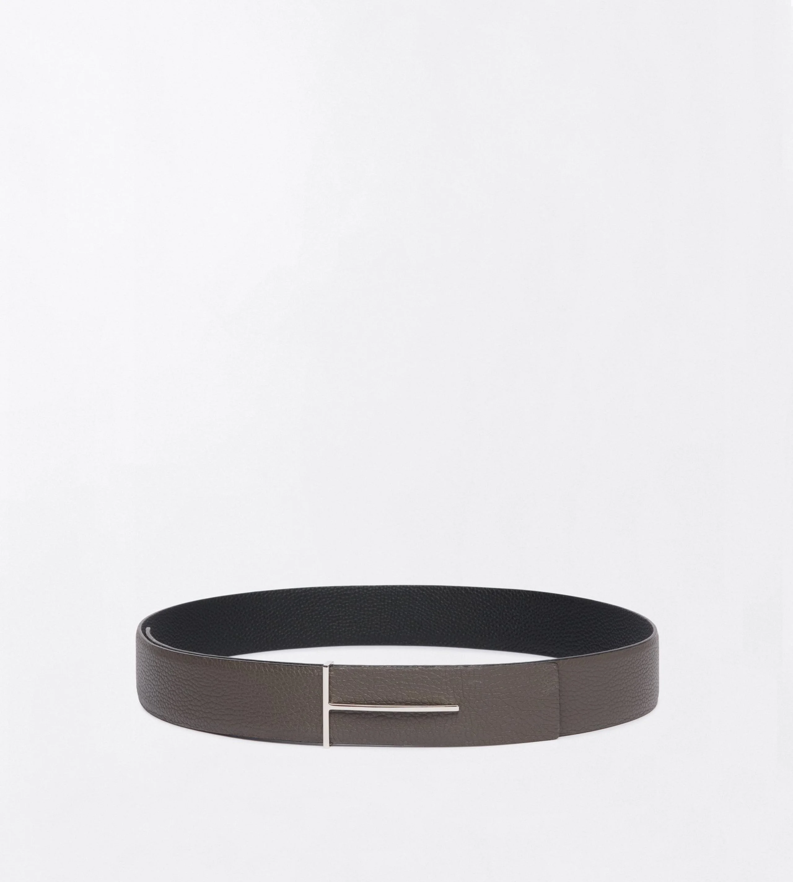 GRAIN LEATHER SLIM T REVERSIBLE BELT - 1