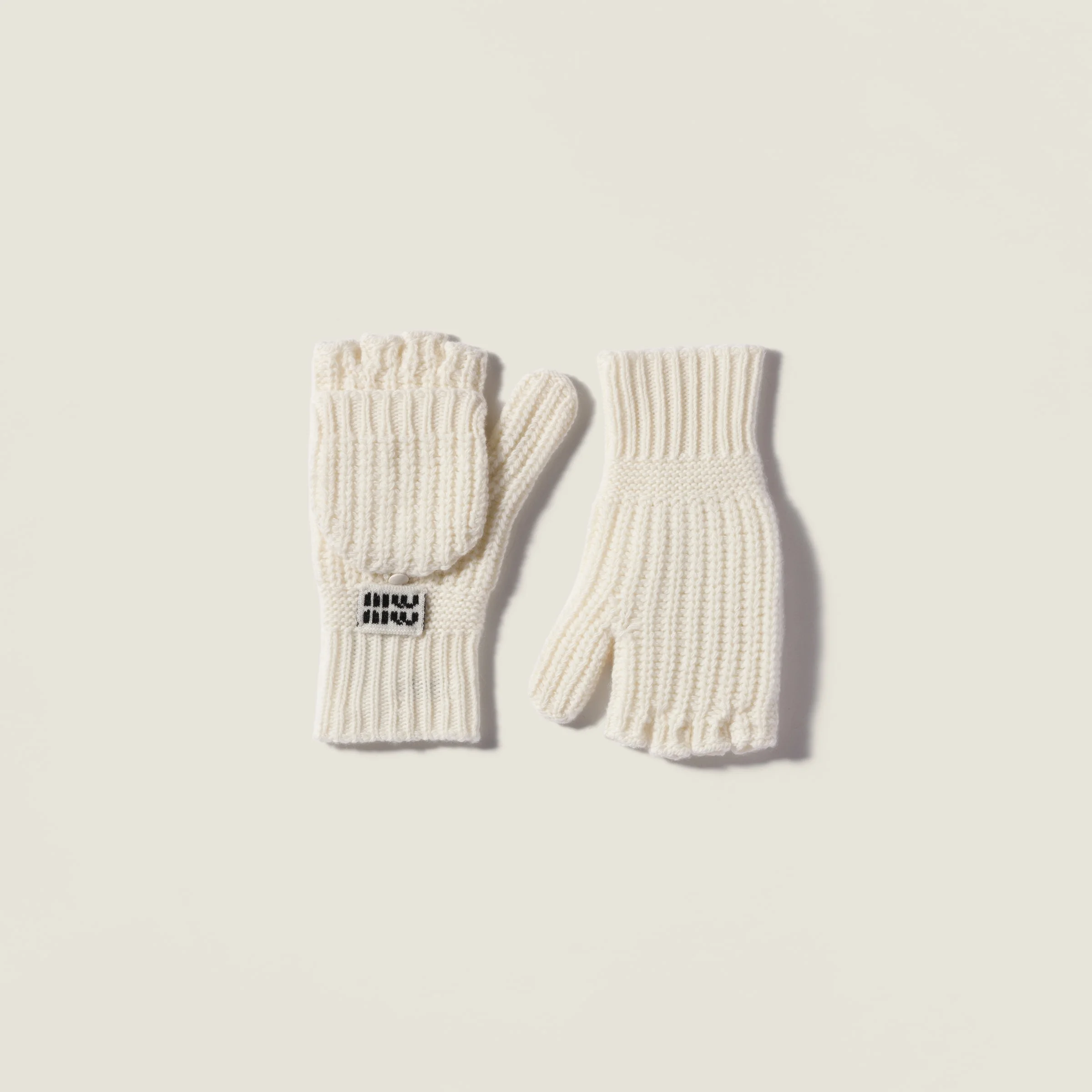 Wool and cashmere fingerless gloves - 1