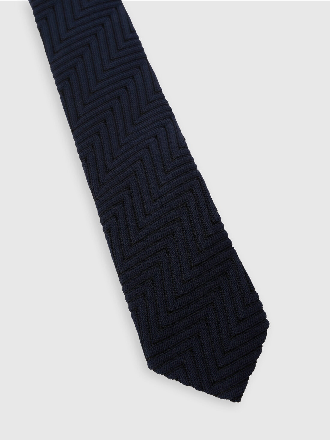 Tie cotton and viscose blend zig zag - 2