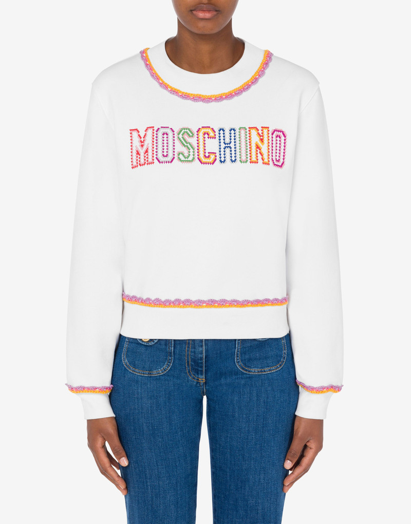 Moschino CROCHET DETAILS ORGANIC COTTON SWEATSHIRT outlook