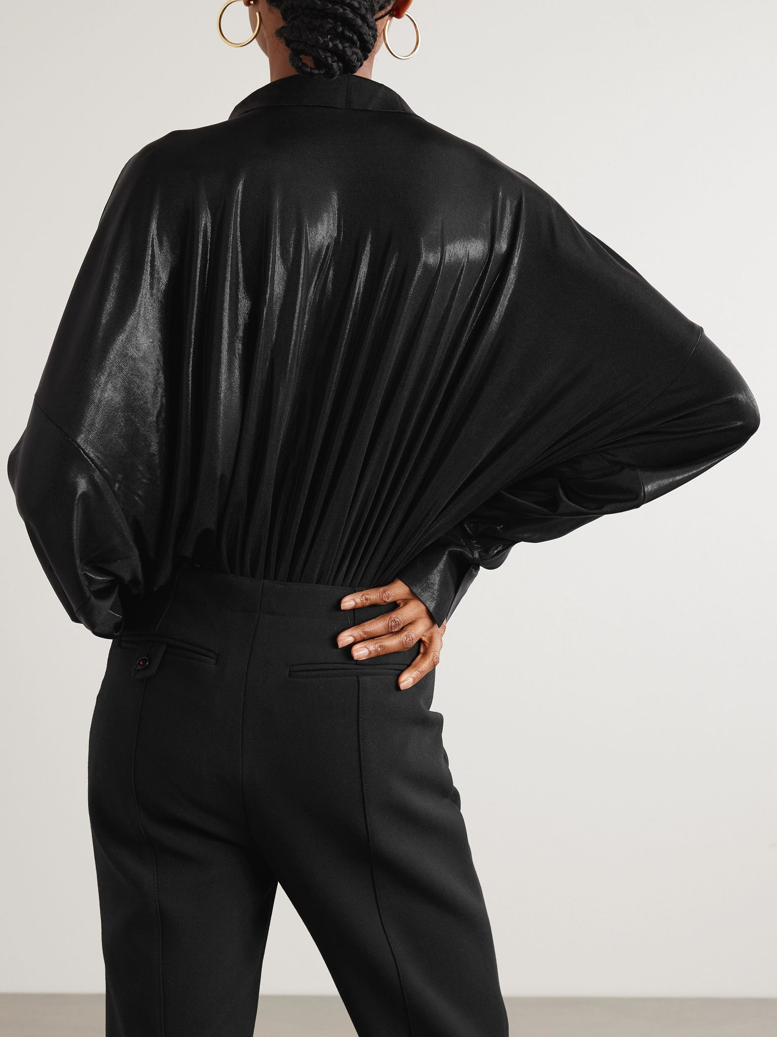 Super lace and stretch-jersey bodysuit Black - 3