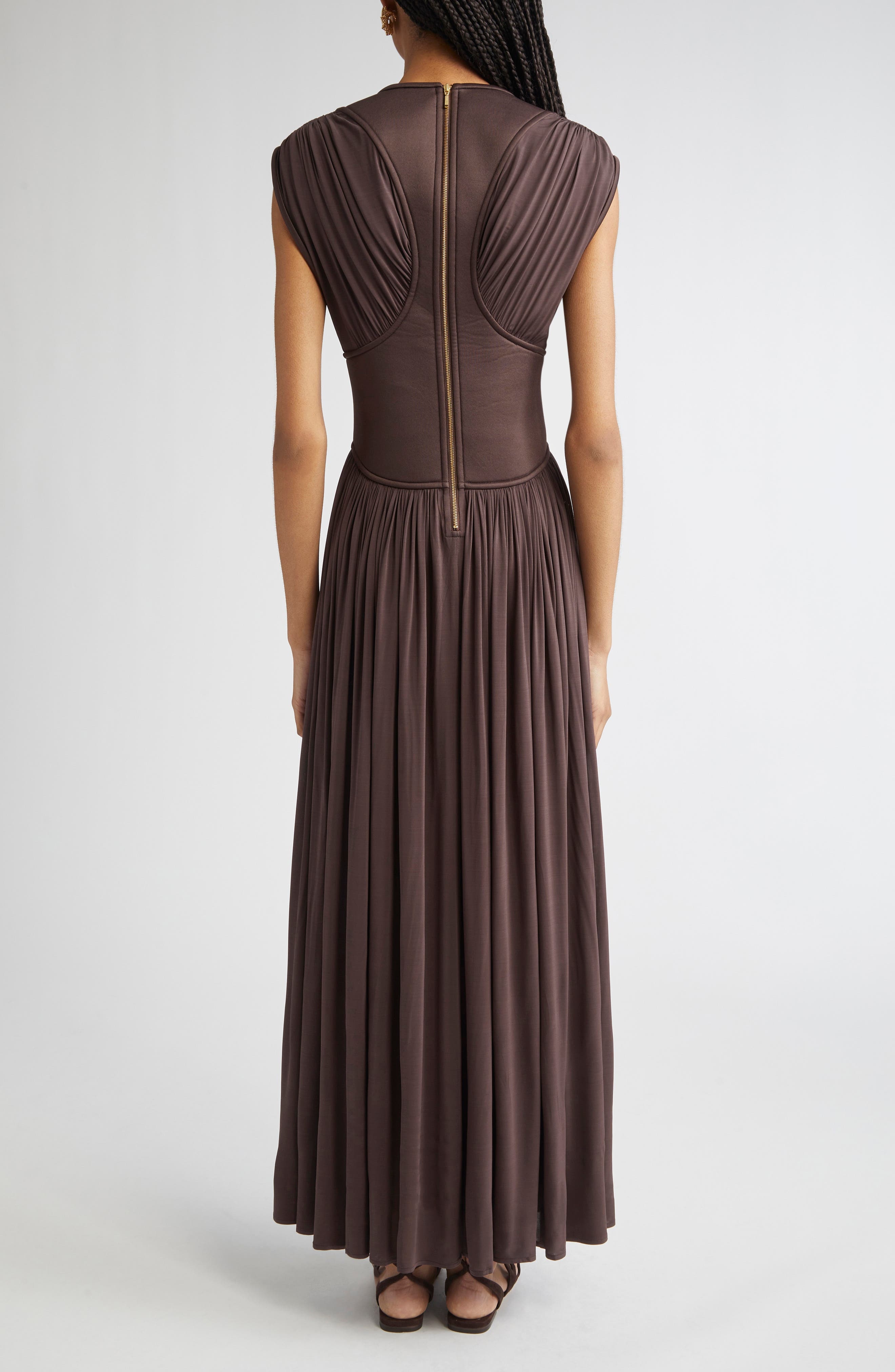 Zimmermann Illuminate Sleeveless Column Dress in Chocolate at Nordstrom - 2