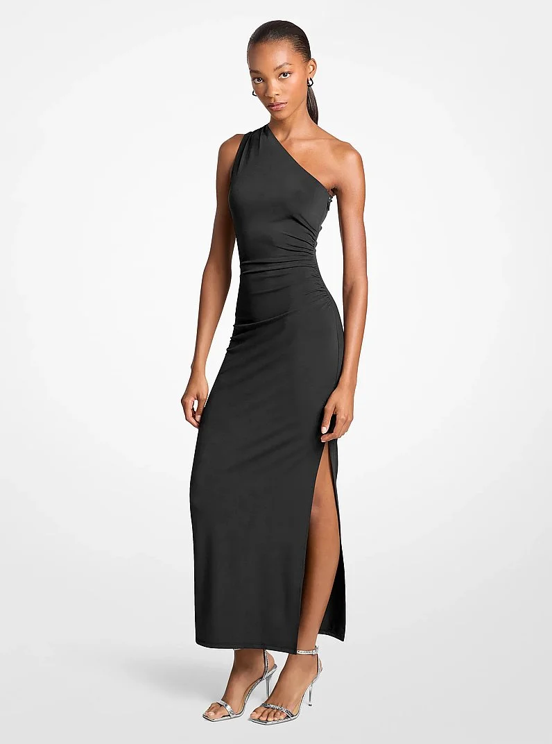 Stretch Matte Jersey One-Shoulder Maxi Dress - 1