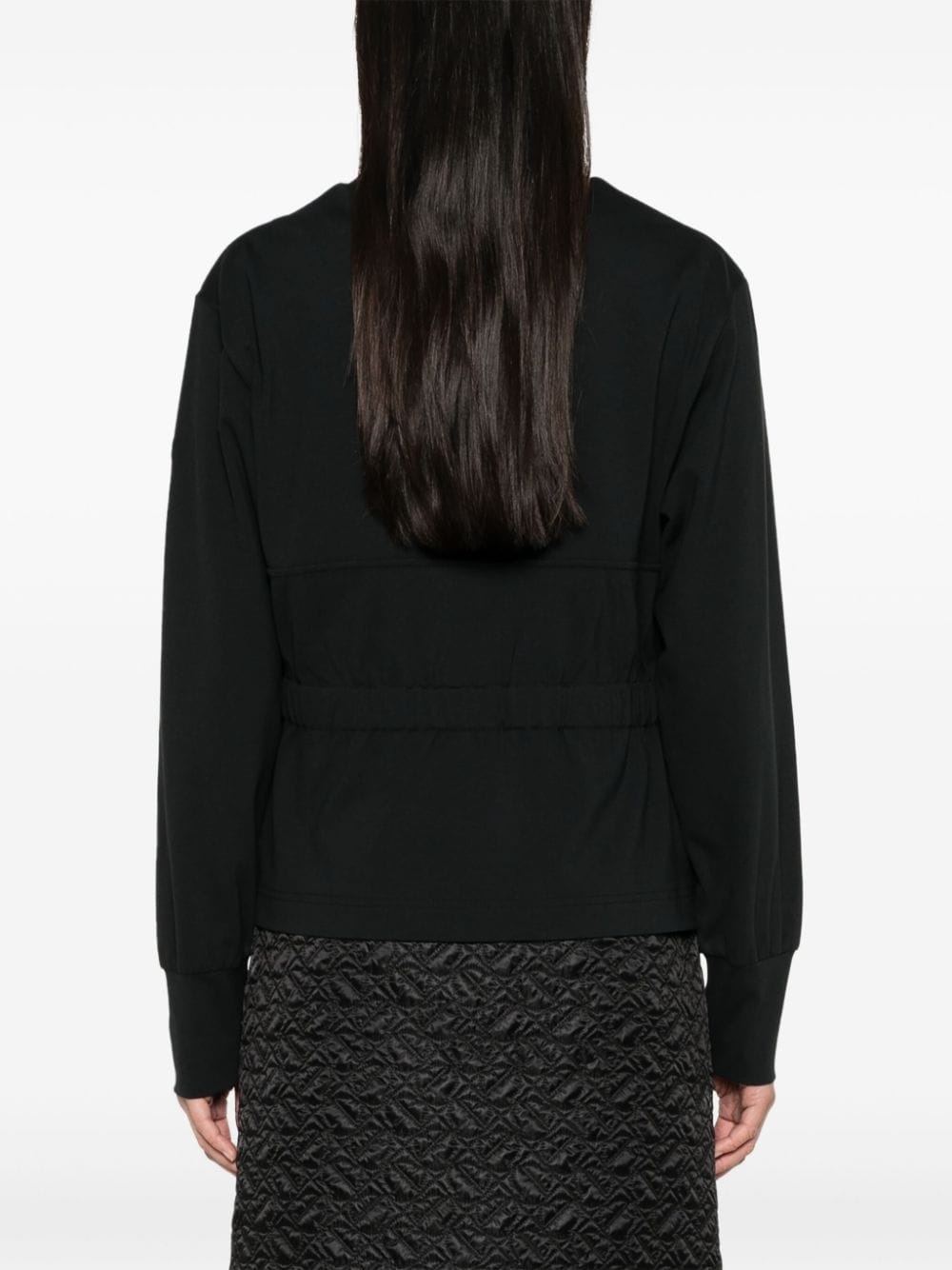 logo-appliquÃ© zipped cardigan - 4