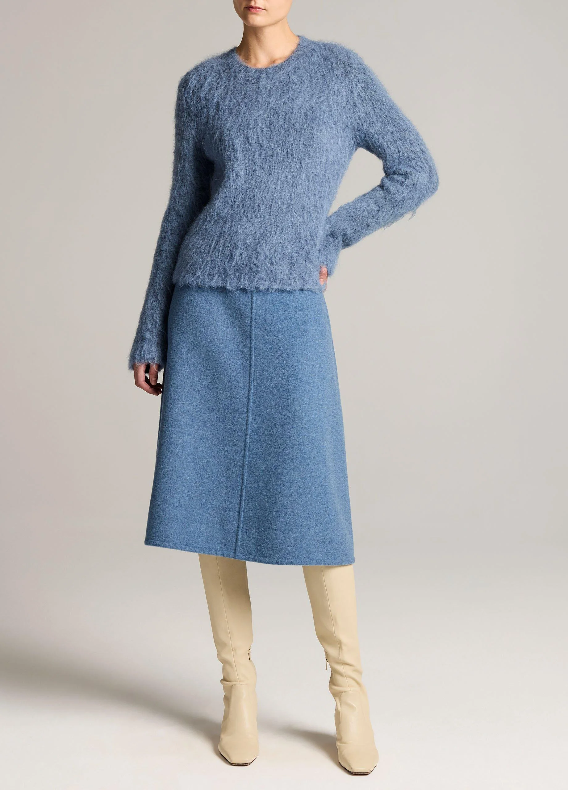 Splittable Wool-Blend Skirt - 1
