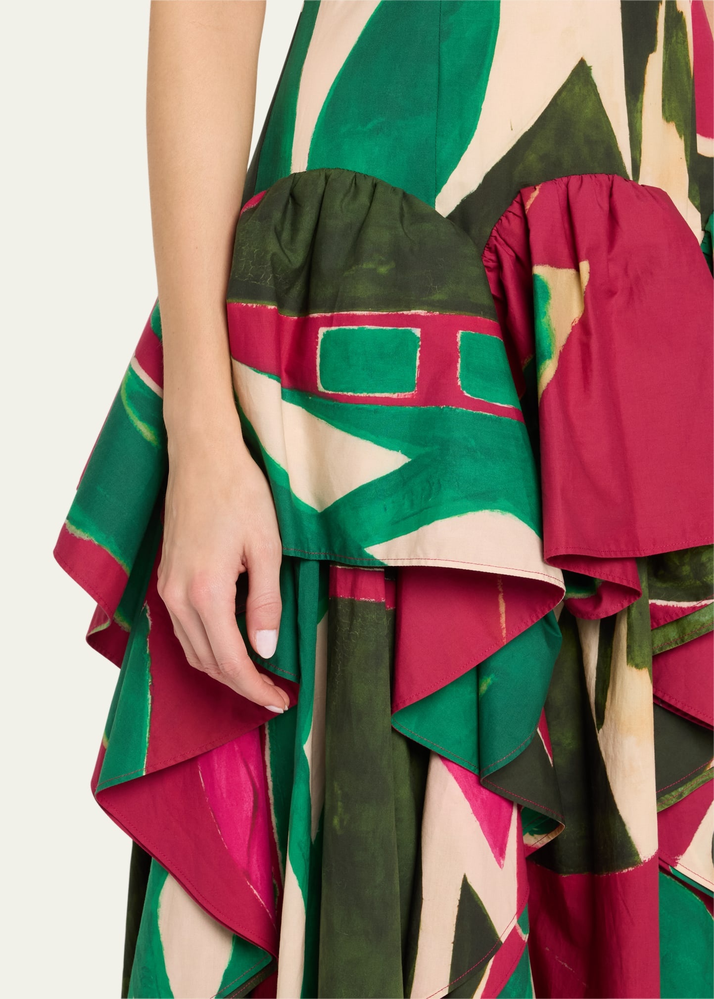 UJ x Lee Krasner Mural Sleeveless Ruffle Dress - 5