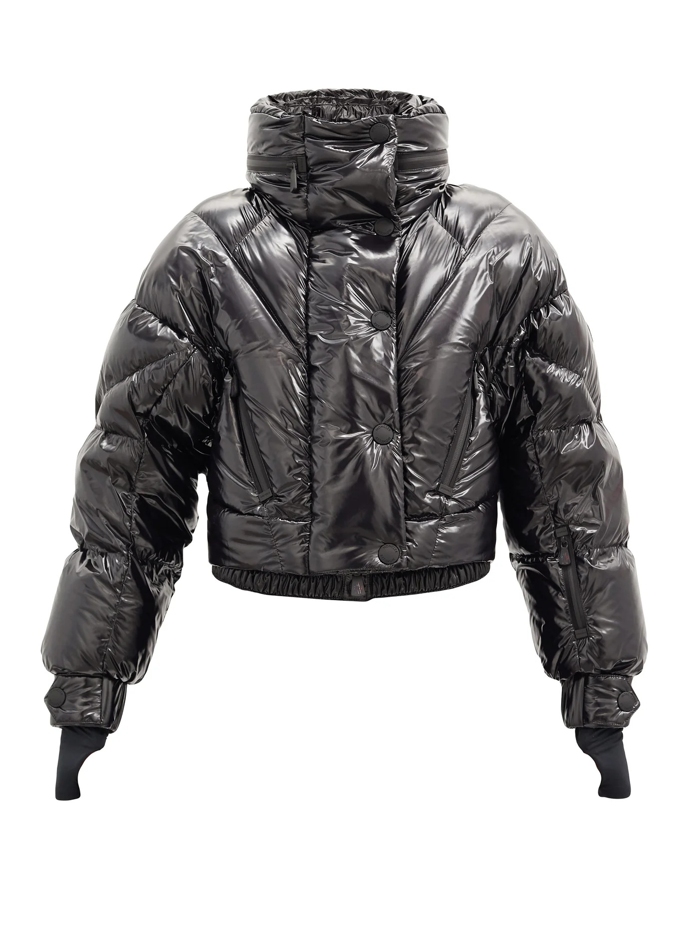 Hooded quilted down cropped jacket - 1