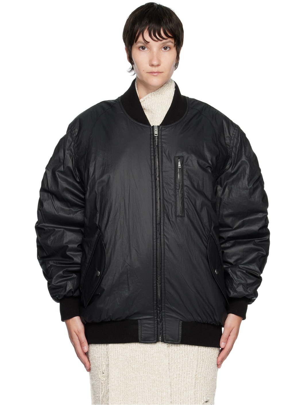 Black Kayama Bomber Jacket - 1