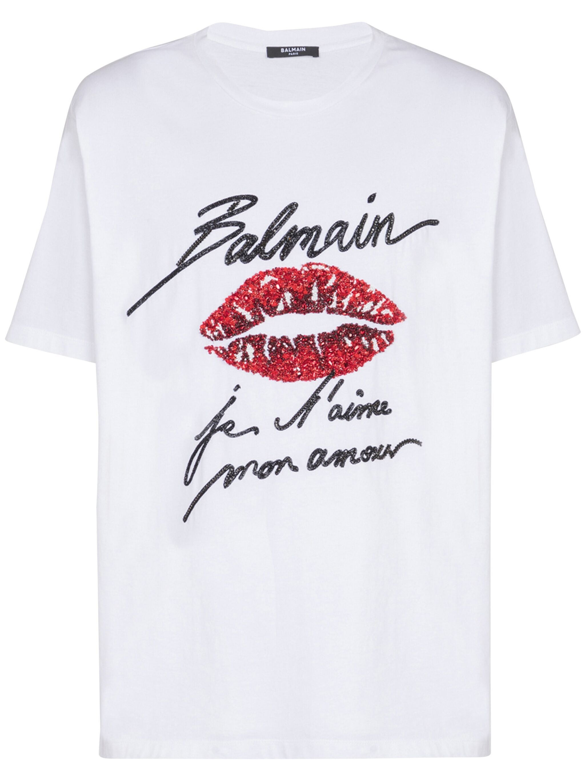 Balmain Men Balmain & Lips Embroid T-Shirt - Reg Fit - 4