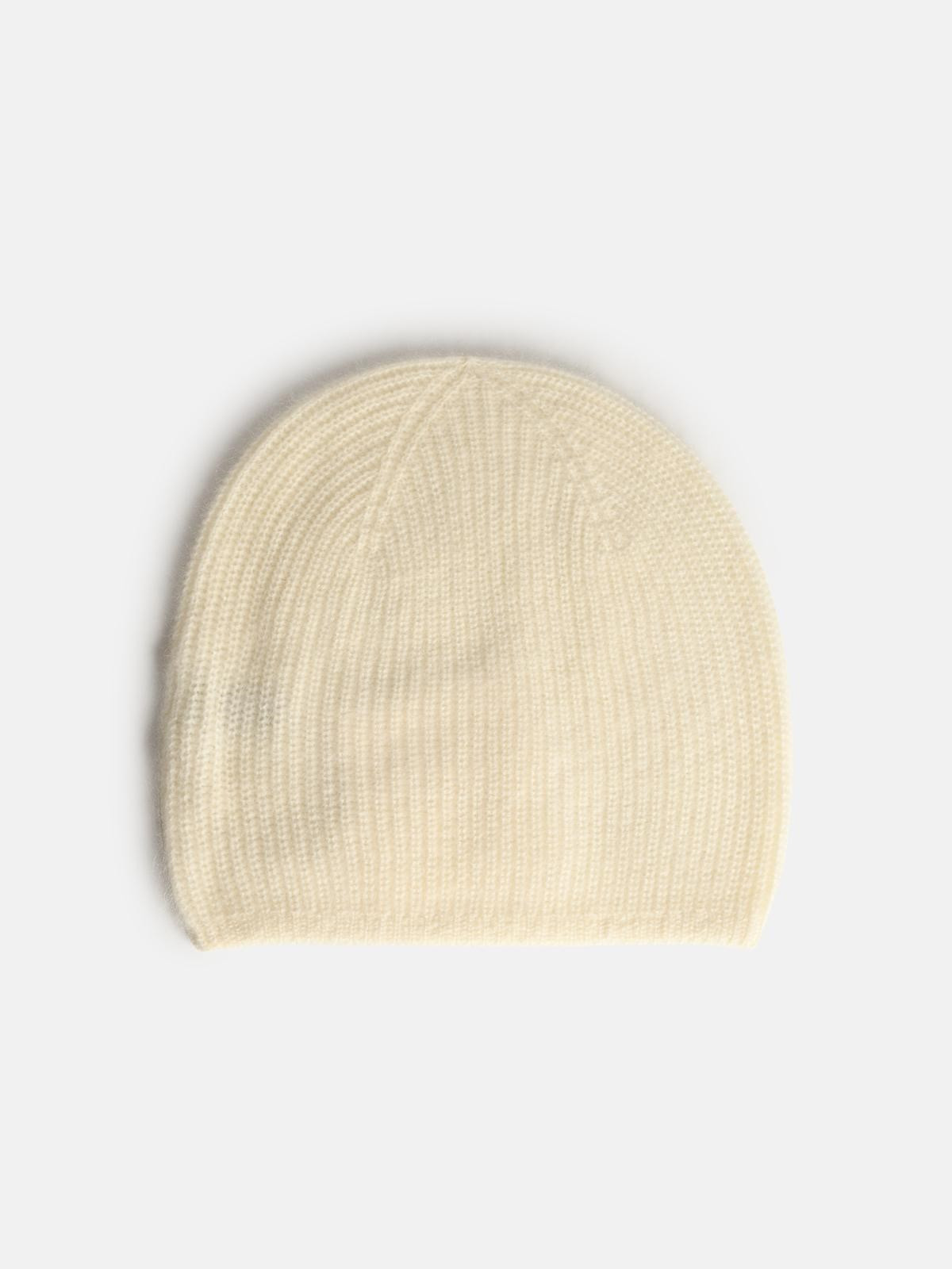 BEANIE 'FLYN' IVORY CASHMERE HAT - 2