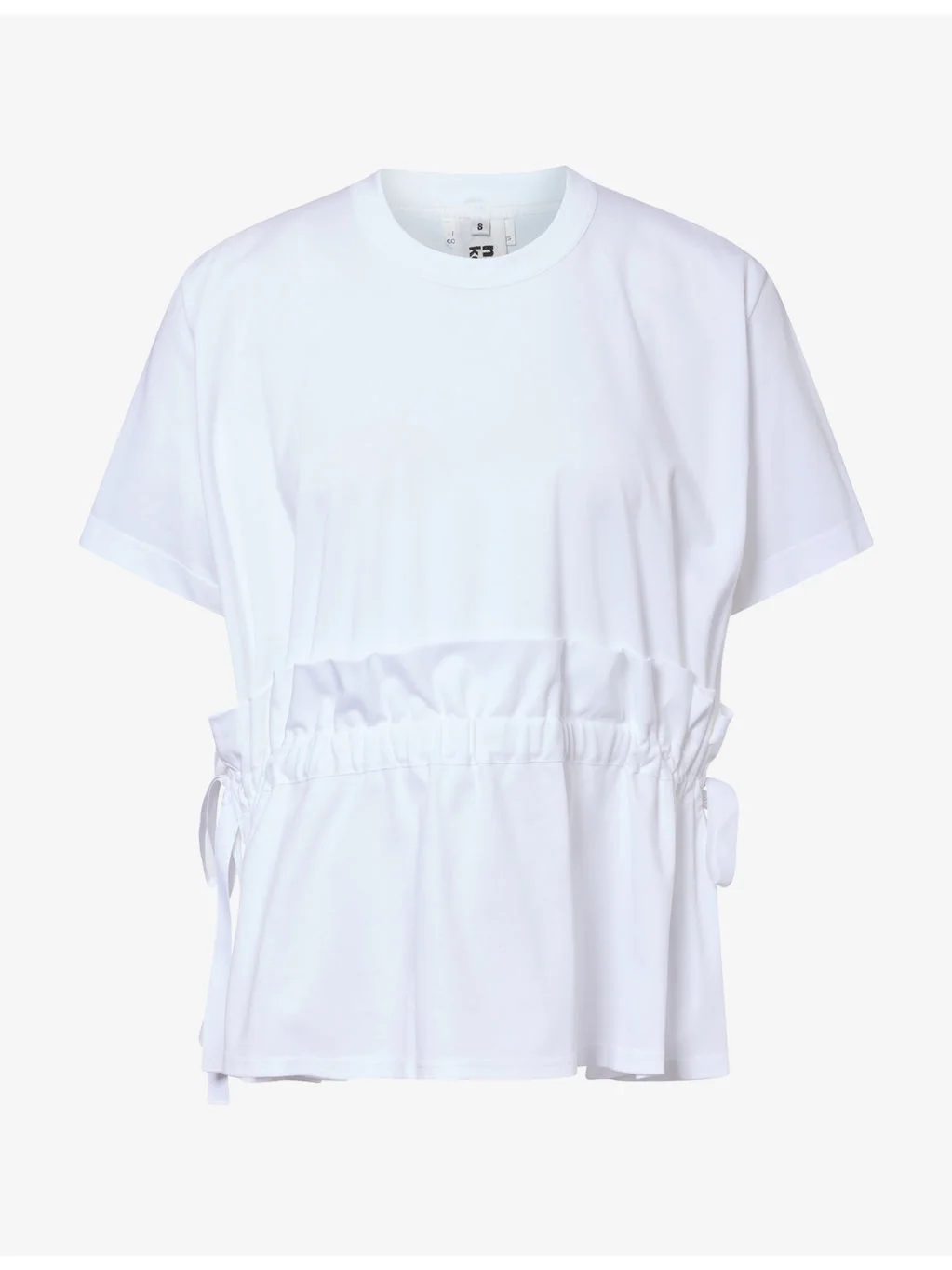 Ruffle Drawstring Cotton-Jersey T-Shirt - 1