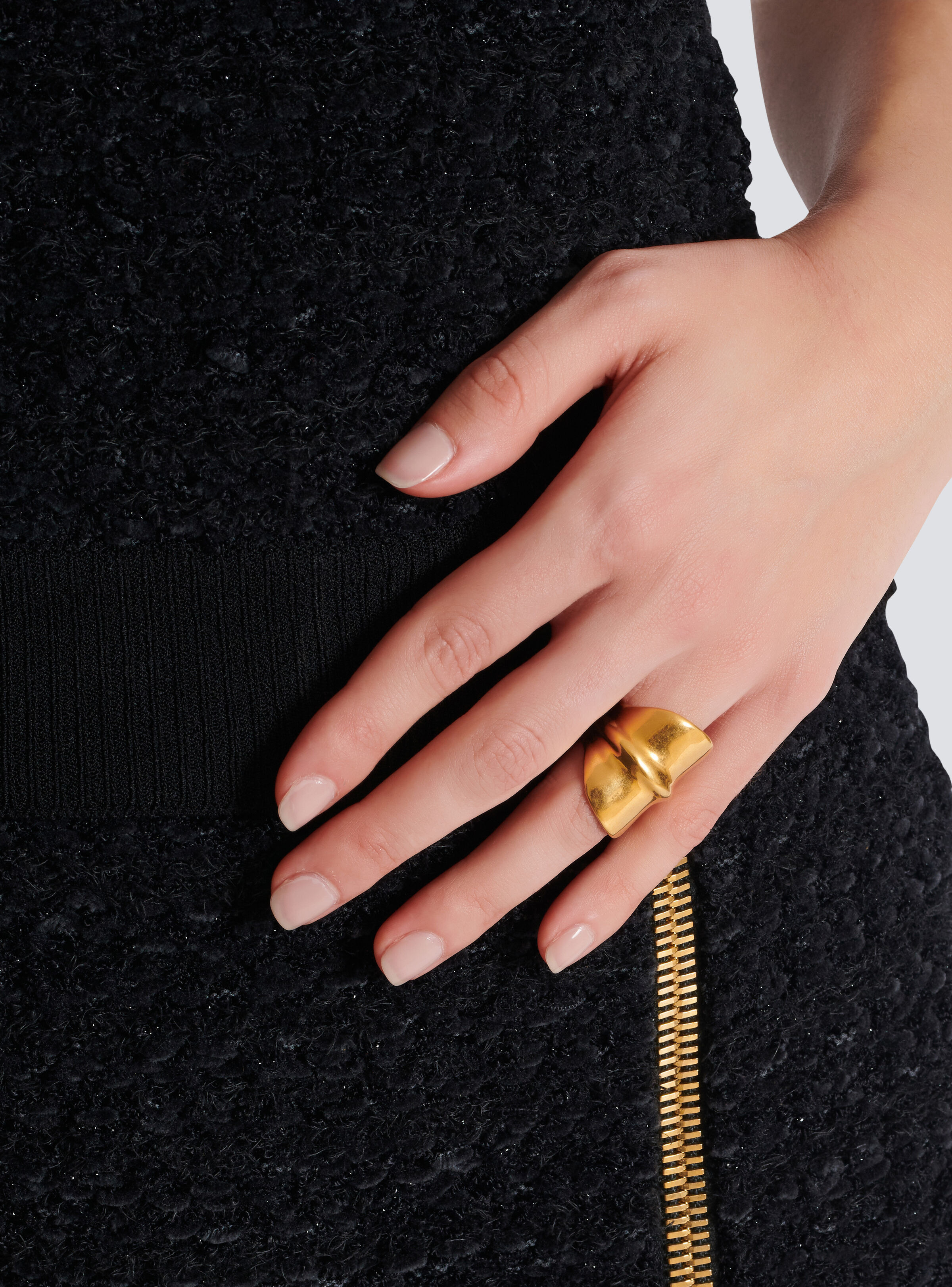 Brass bamboo ring - 4
