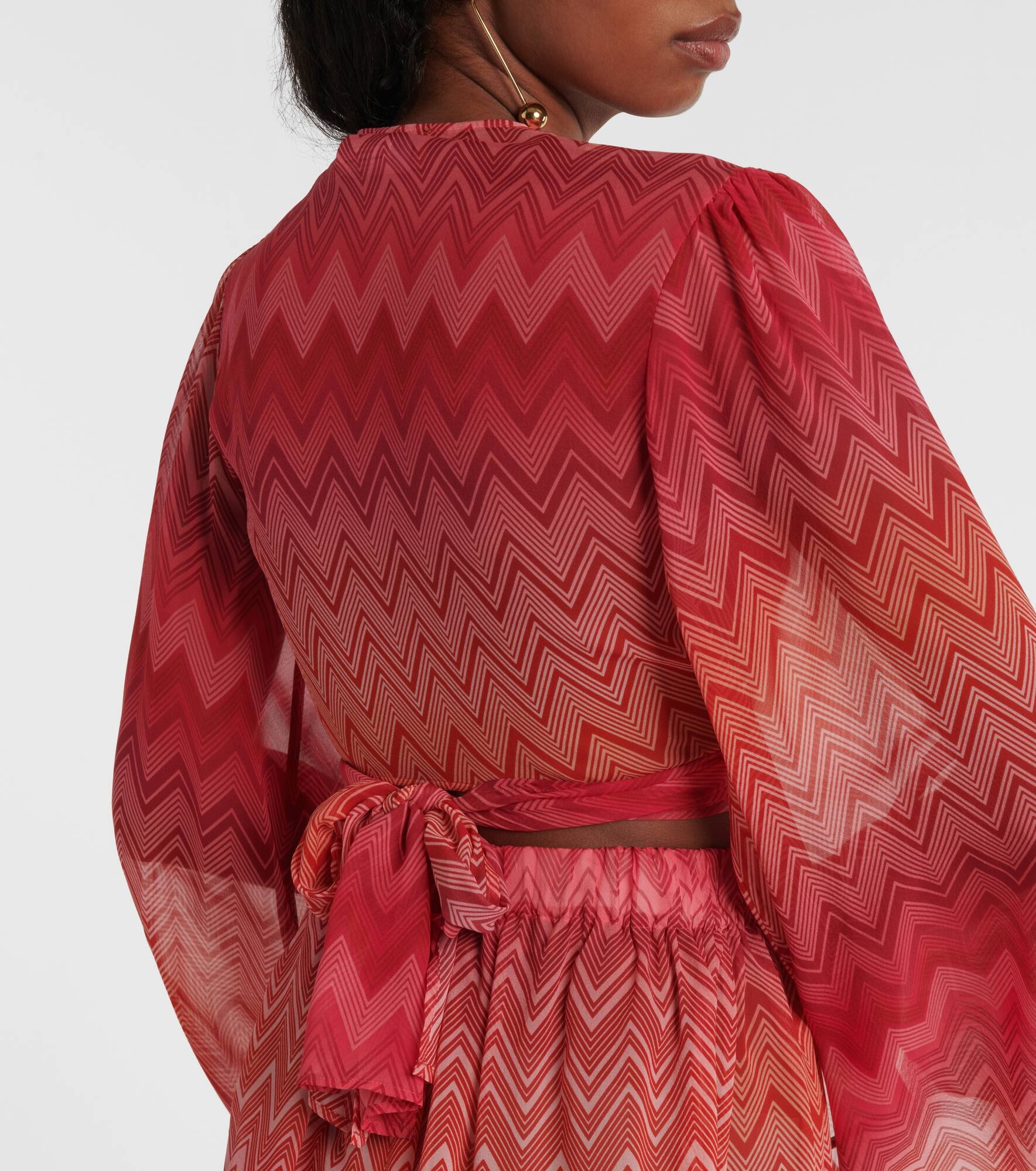 Zig Zag silk wrap top - 6