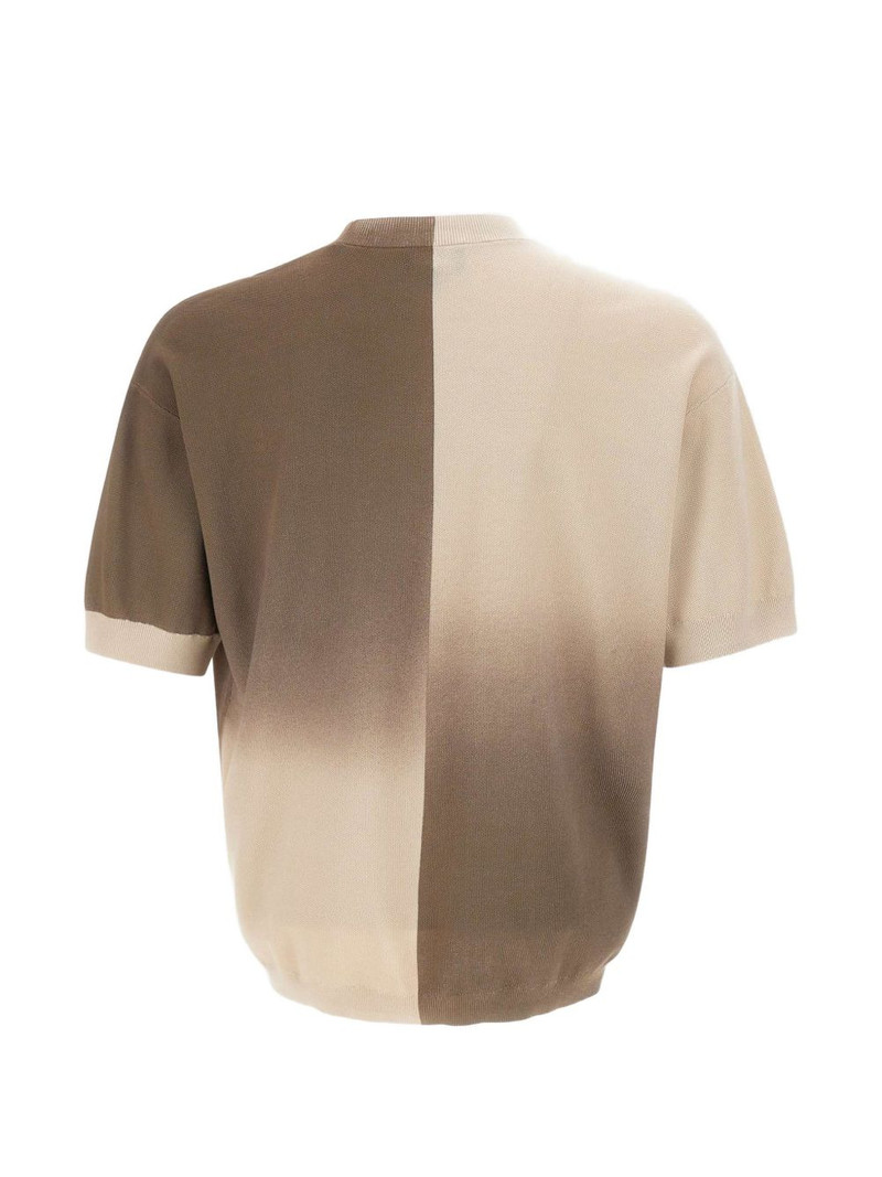 EMPORIO ARMANI textured knit gradient cotton sweater outlook