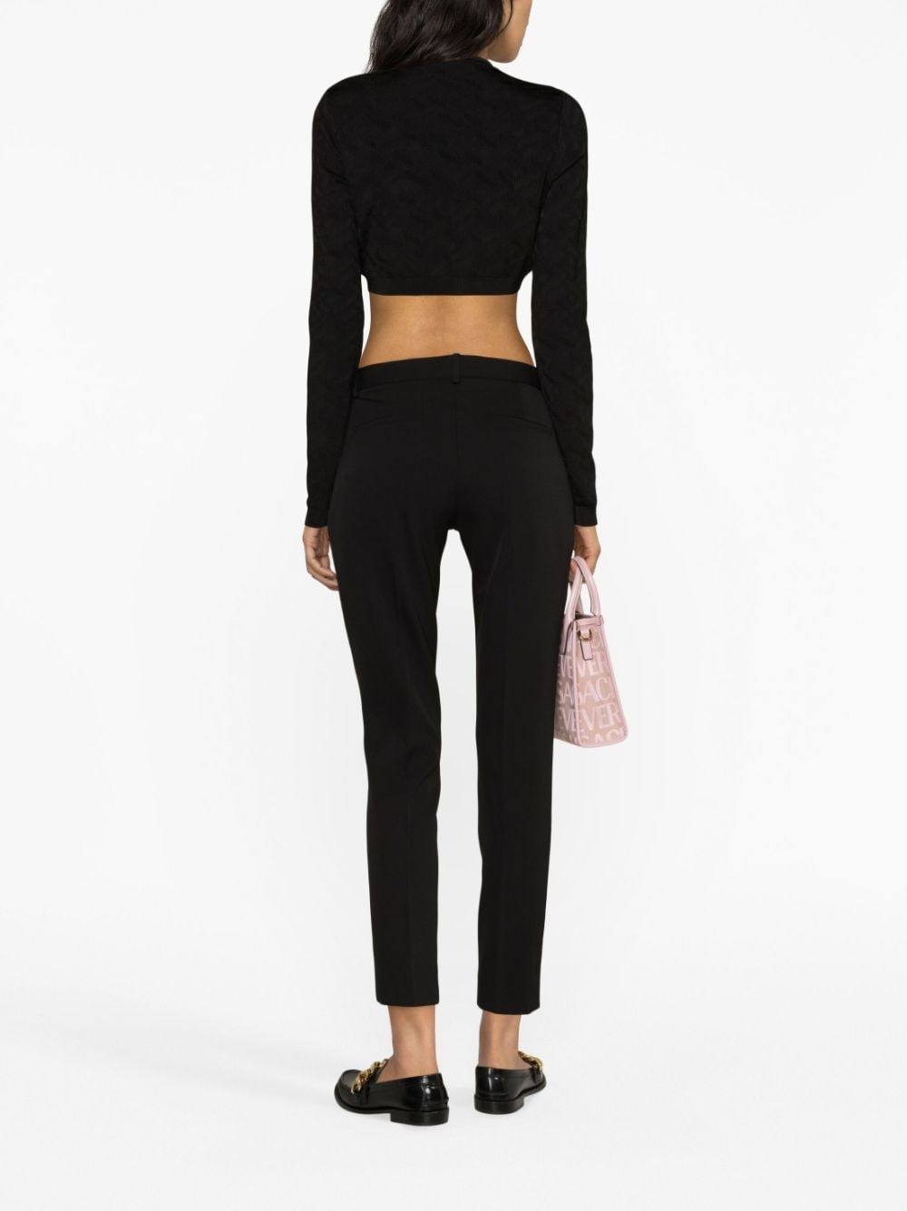 La Greca-jacquard cropped cardigan - 4