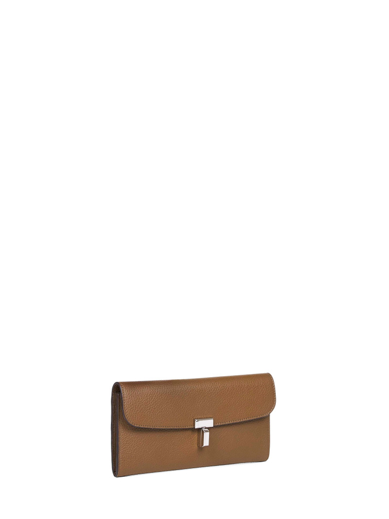 TOTEME Dark Taupe T-Lock wallet outlook