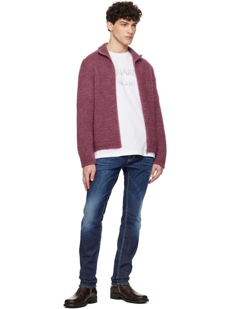 DSQUARED2 White Loose Fit Faded Logo T-shirt outlook