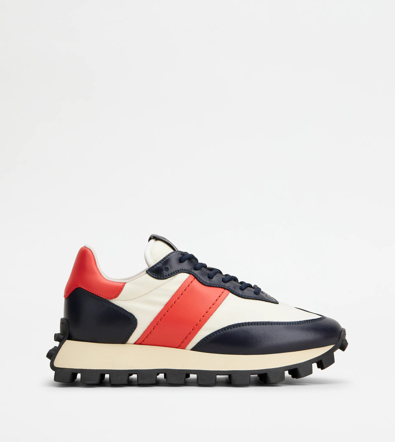 SNEAKERS TOD'S 1T IN LEATHER AND FABRIC - BLUE, RED, WHITE 1